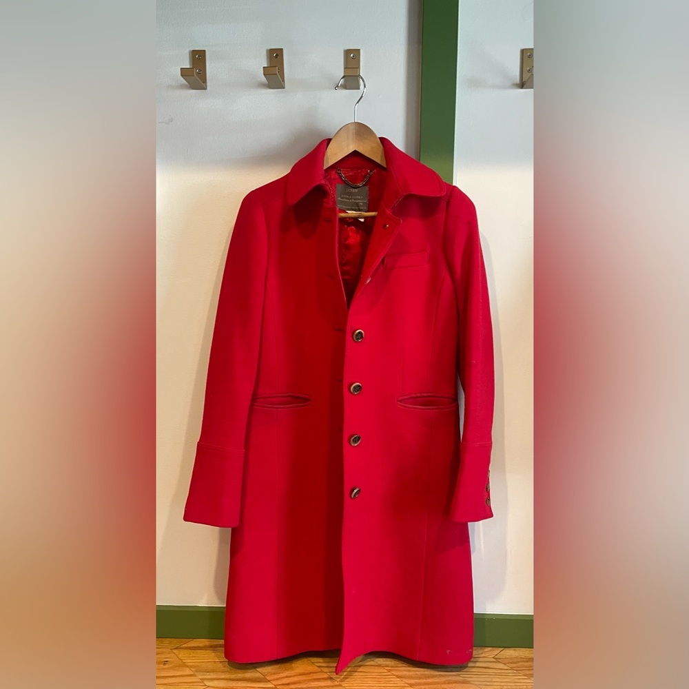 Beautiful J. Crew Vibrant Red Women's Pea Coat